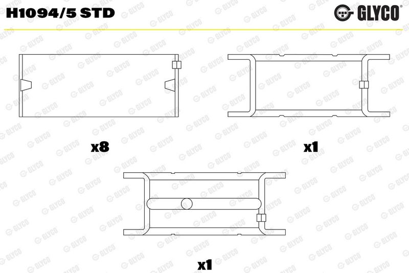 Glyco H10945STD Вкладиш підшипника колінчатого вала