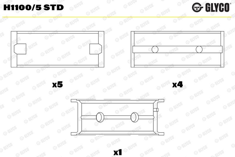 Glyco H11005STD Вкладиші корінні STD FORD 1,6i 16V 04- (вир-во GLYCO)