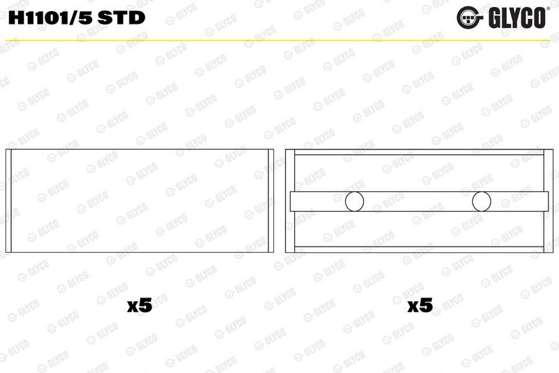 Glyco H11015STD Вкладиші корінні RENAULT HL STD 1,8/2,0/1,9D/TD 98 - без замка (вир-во GLYCO)