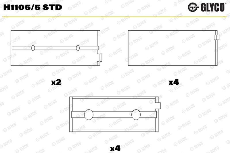 Glyco H11055STD Вкладиші корінні FORD STD 1.8D/TD (вир-во GLYCO)