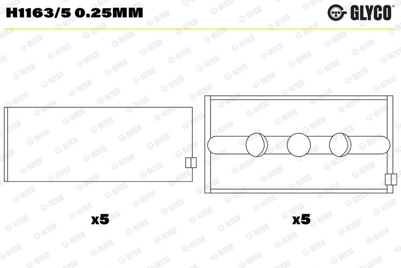 Glyco H11635025MM Вкладиші корінні FORD 0,25 2,0 DOHC (вир-во GLYCO)