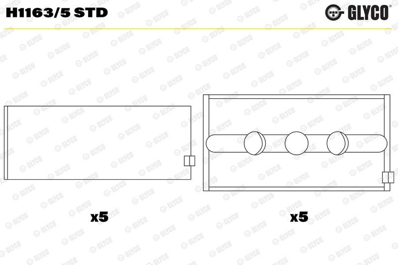 Glyco H11635STD Вкладиші корінні FORD STD 2,0 DOHC (вир-во GLYCO)