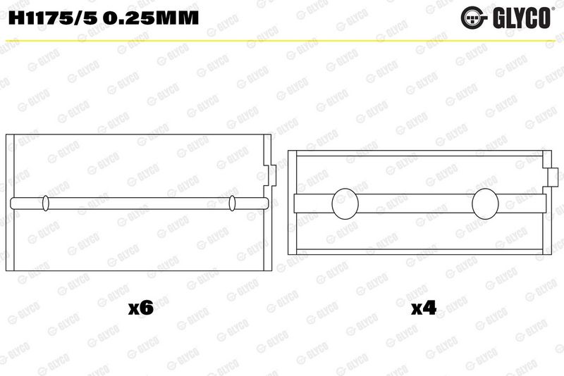 Glyco H11755025MM Вкладиш підшипника колінчатого вала