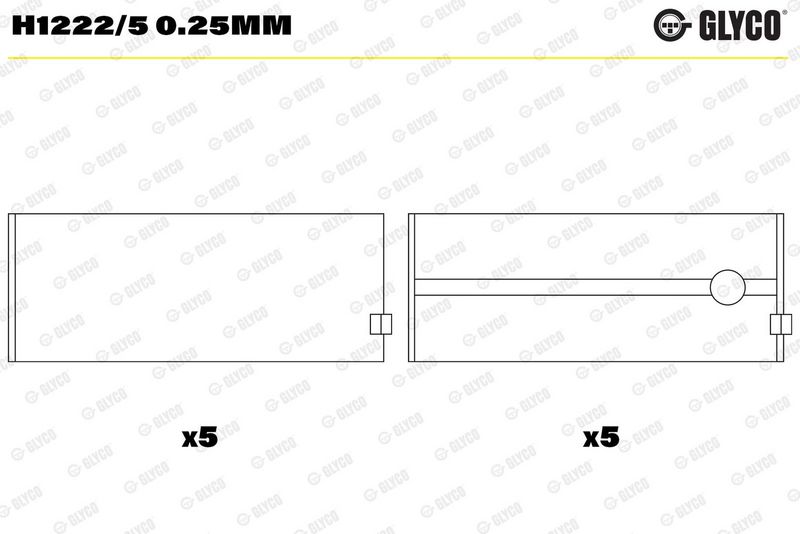 Glyco H12225025MM Вкладиші корінні FORD 1.6/1.8/2.0 OHC 1986-> (вир-во GLYCO)
