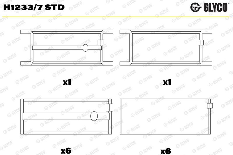 Glyco H12337STD Вкладиш підшипника колінчатого вала