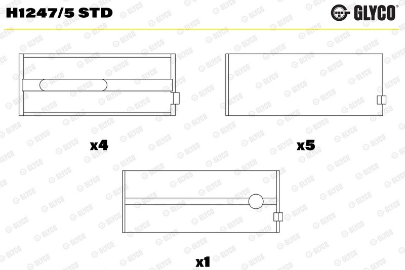 Glyco H12475STD Вкладиш підшипника колінчатого вала