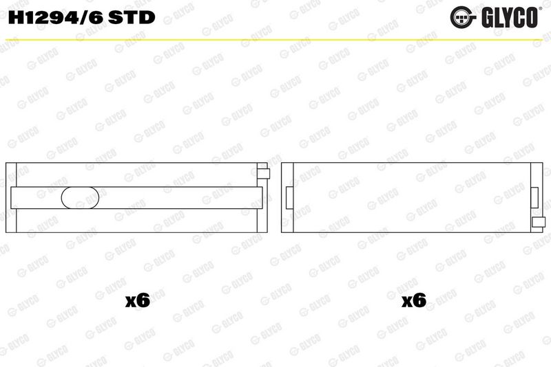 Glyco H12946STD Вкладиші корінні VAG STD T5 2,5TDi AXD/AXE/BAC/BLJ/BLK/BNZ/BPC/BPD/BPE 03- (вир-во G