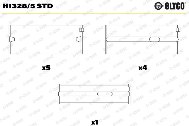 Glyco H13285STD Вкладиші корінні STD VAG 1.6/2.0 TDI (вир-во GLYCO)
