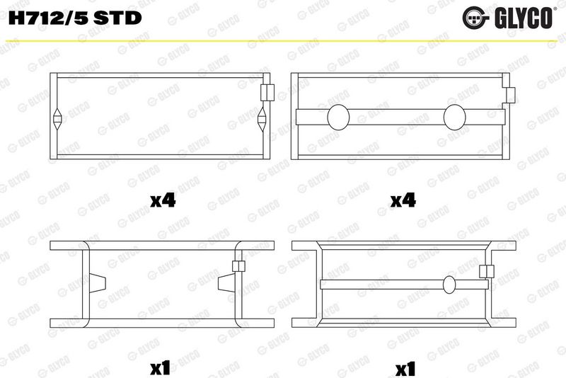 Glyco H7125STD Вкладиш підшипника колінчатого вала