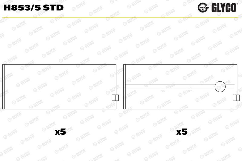 Glyco H8535STD Вкладиші корінні FORD STD 1.6/1.8/2.0 OHC (вир-во GLYCO)