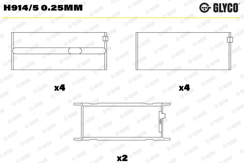 Glyco H9145025MM Вкладиш підшипника колінчатого вала