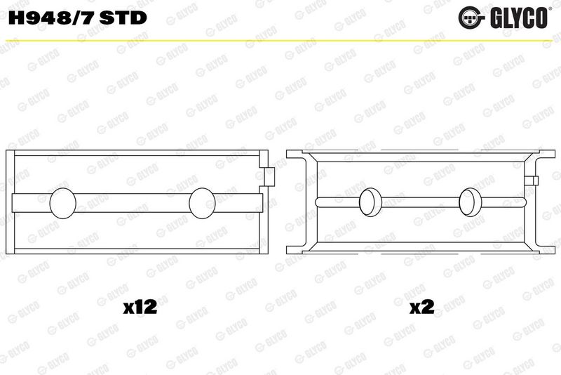 Glyco H9487STD Вкладиш підшипника колінчатого вала