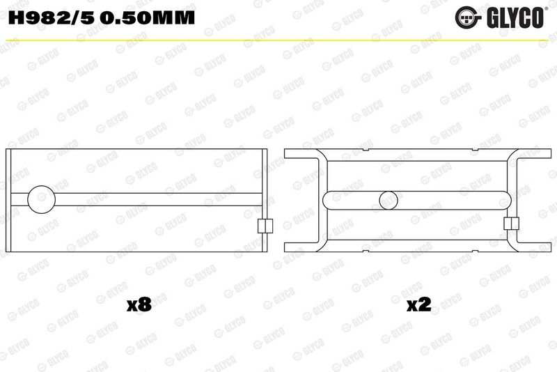 Glyco H9825050MM Вкладиш підшипника колінчатого вала