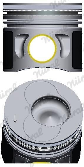 Nural 8711490066 Поршень з кільцями VAG 79,51мм 1.9 TDI 2001- 3-4 цил. з каналом (вир-во NURAL)