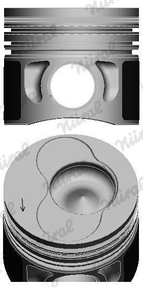 Nural 8711490735 Поршень з кільцями VAG 80.00 1.9TDI AXC/AXB/ASZ/ARL T5 03- (CYL 3-4) TRAPEZ (вир-во