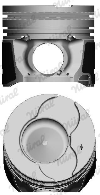 Nural 8713530700 Поршень з кільцями PSA/FORD 74.2 DV4TD(8HX)/F6JA/DV4C(8HR) (вир-во NURAL)