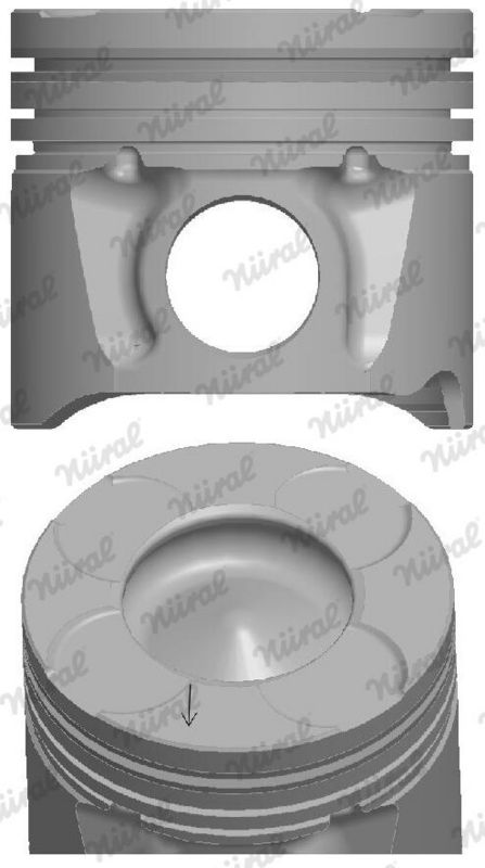 Nural 8713760600 Поршень з кільцями FIAT 70,00 1,3TD 16V 03- (вир-во Nural)