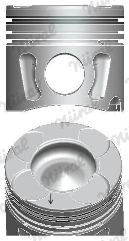 Nural 8742560800 Поршень з кільцями +0,6 mm RENAULT 70,20  1.3 D Multijet 199 A3.000,263 A2.000 (вир