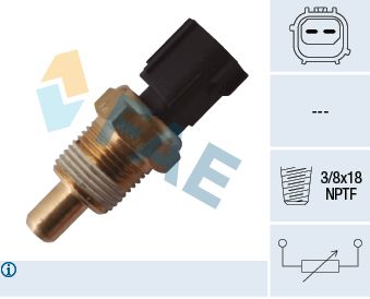 FAE 33335 Датчик температури охолоджуючої рідини Fiat Ducato 2.0 JTD 01-02 (2 конт.)