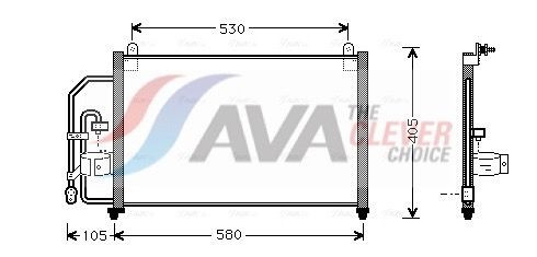 DW5012 AVA Радіатор кондиціонера DAEWOO LANOS 1.5, 1.6 97- БЕЗ ОСУШУВАЧА