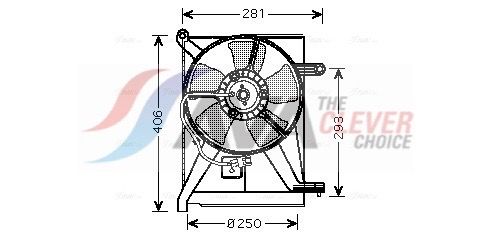 DW7510 AVA Вентилятор радіатора LANOS / SENS 1.3 97-, 1.5, 1.6