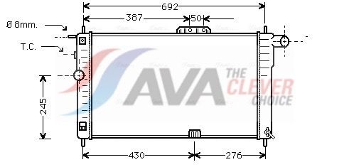 DWA2001 AVA Радіатор охолодження Nexia 1.5 94-