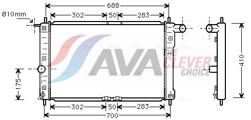 DWA2014 AVA Радіатор охолодження DAEWOO LANOS (97-) 1.3-1.6 i (вир-во AVA)