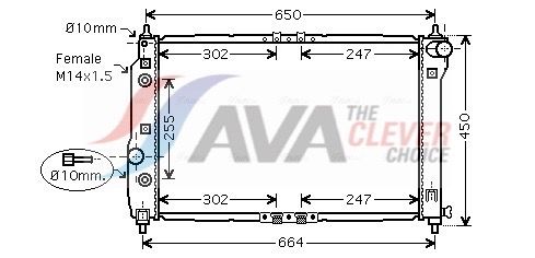 DWA2068 AVA Радіатор охолодження CHEVROLET AVEO (2003) 1.5