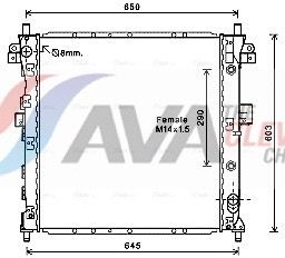 DWA2105 AVA Радіатор охолодження SSANGYONG ACTYON (2011) 2.0 XDI