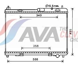 FD2605 AVA Радіатор охолодження B-MAX 1.6 12-, FIESTA 1.6 08-, KA+ 1.2 16-