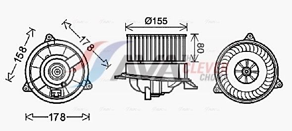 FD8495 AVA Вентилятор салону FORD FOCUS (1999) 2.0 ST170