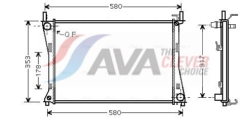 FDA2325 AVA Радіатор охолодження двигуна FIESTA5/FUSION 14/6 MT 02 (Ava)