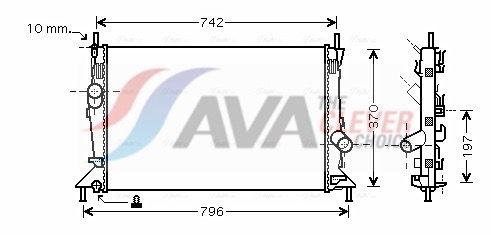 FDA2369 AVA Радіатор охолодження двиг. (з кондиціонером) C30, C70 II, S40 II, V50 FORD C-MAX, FOCUS C-MAX, FOCUS II MAZDA 3 1.4-2.5 10.03-06.13