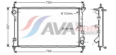 FDA2411 AVA Радіатор охолодження TRANSIT CONNECT 1.8 TDCi