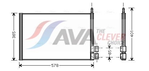 FDA5328 AVA Радіатор кондиціонера кондиціонера FIESTA5/FUSION/MAZDA2 02- (Ava)