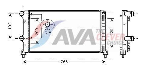 FTA2250 AVA Радіатор охолодження двигуна DOBLO 19TD MT +AC 01- (Ava)