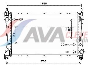 FTA2449 AVA Радіатор охолодження FIAT DOBLO (2010) 1.3 JTD MULTIJET