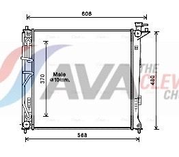 HY2282 AVA Радіатор охолодження двиг. ix35 2.0 09-, KIA