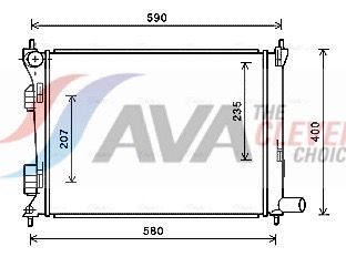 HYA2277 AVA Радіатор охолодження i20, Solaris, Veloster, Kia Rio III 1.25/1.6 10-