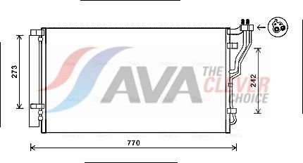 HYA5246D AVA Радіатор кондиціонера Sonata VlI 2.0 i 06/09-(AVA)