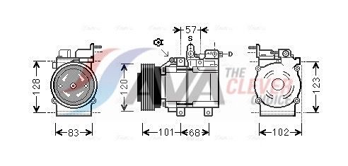 HYAK123 AVA Компресор кондиціонера 2.0 CRDi 01-, SANTA FE I 2.0 01-, SONATA IV 2.7 V6  (вир-во AVA)
