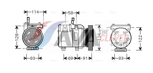 HYAK199 AVA Компресор HYUNDAI GETZ (2002) 1.6 (AVA) (вир-во AVA)