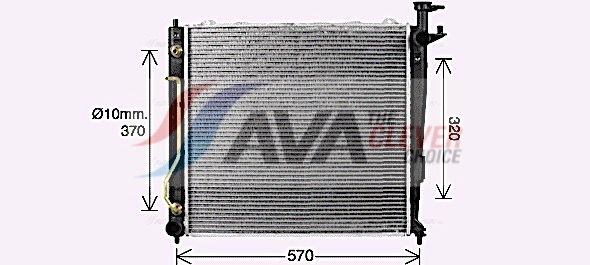 KA2304 AVA Радіатор охолодження двигуна Kia Sorento 09- (вир-во AVA)