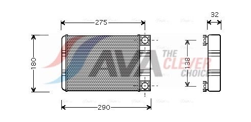MSA6312 AVA Радіатор опалення MERCEDES C-CLASS W 203 (00-) (вир-во AVA)