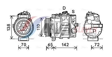 MSAK615 AVA Компресор кондиціонера MERCEDES A-CLASS W-169 '04>