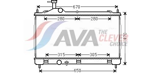 MT2256 AVA Радіатор охолодження двигуна OUTLANDER 2.0i/2.4i 13+ (вир-во AVA)