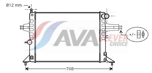OL2272 AVA Радіатор охолодження ASTRA G 1.4 MT -AC  98- (вир-во AVA)