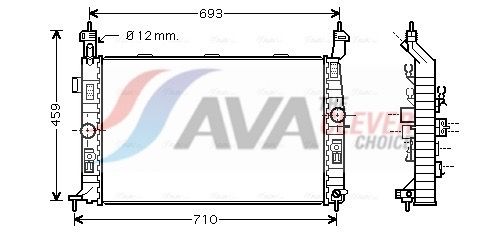 OL2345 AVA Радіатор охолодження OPEL MERIVA (2003) 1.6