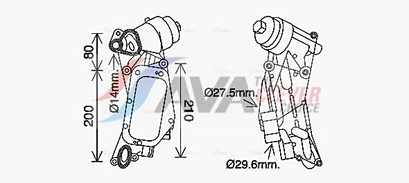 OL3684H AVA Олійний радіатор ALFA ROMEO 159 (2006) 1.8