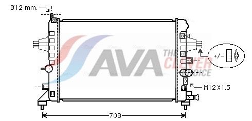 OLA2363 AVA Радіатор охолодження двигуна ASTRA H 16i-16V MT/AT 04- (Ava)